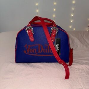 Von Dutch Blue and Red duffel Bag